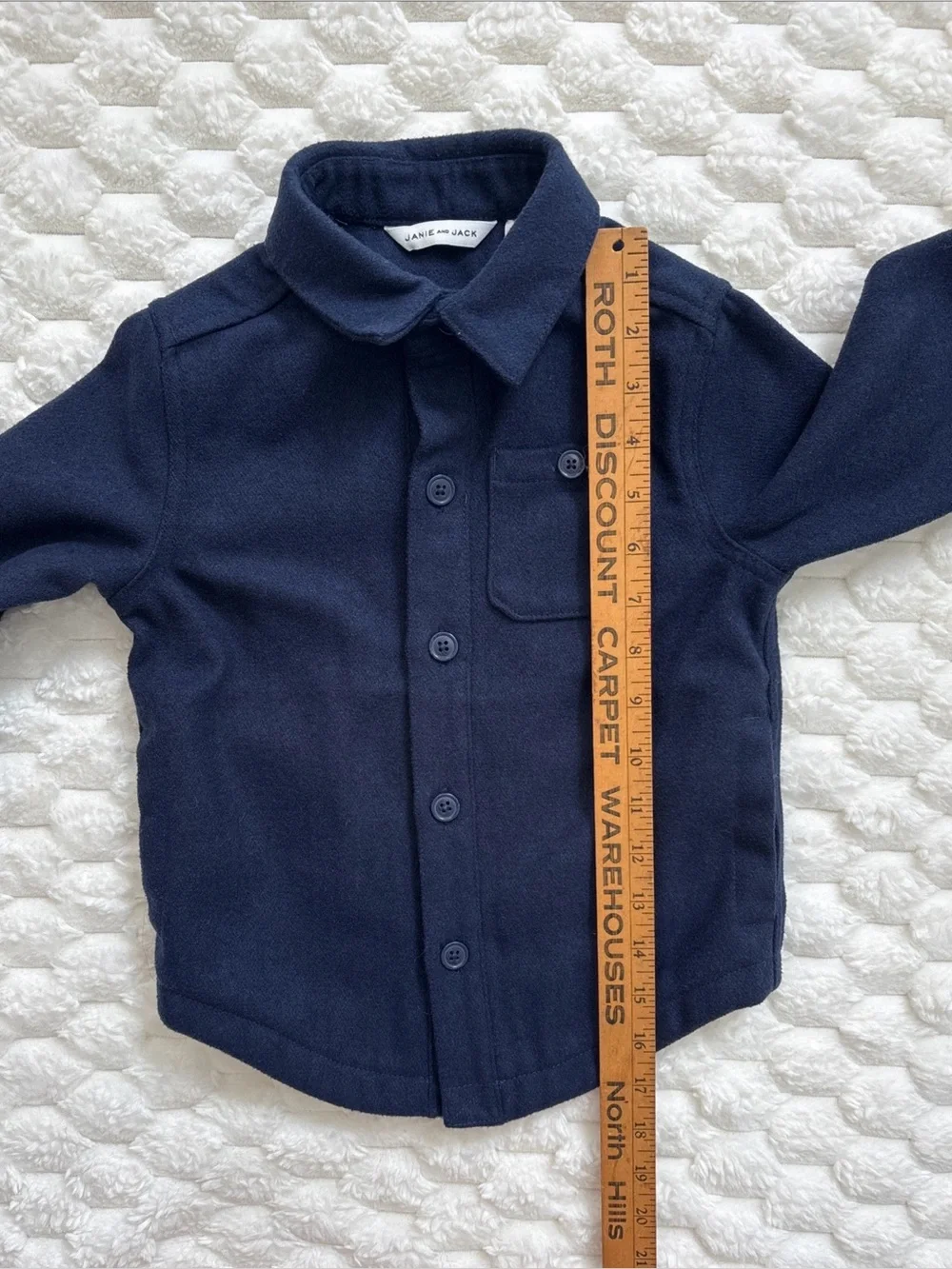 Janie And Jack Boys The Twill Shirt Jacket Size 3 to 4 Navy Blue Button Front